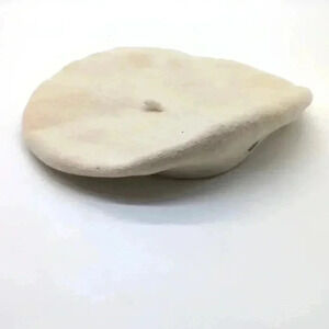 Laulhere Beret Cap 100% Virgin Wool French One Size Vintage White